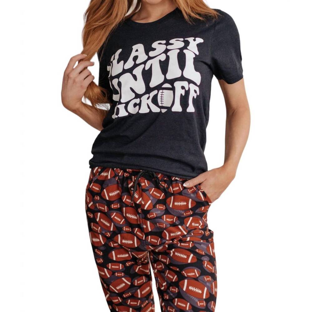 NEW 123 AMORE classy until kickoff shirt in black